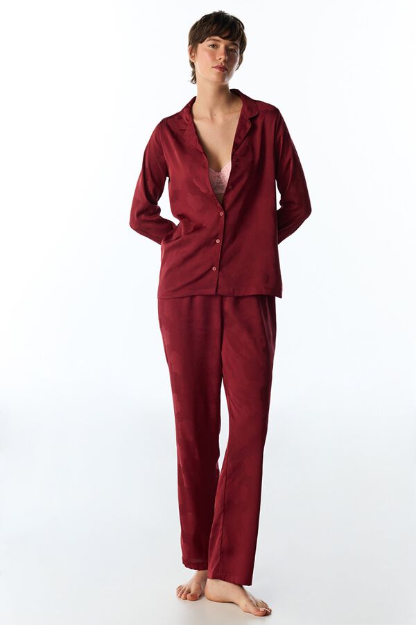 Penti  Floral Long-Sleeve Pyjama Set red