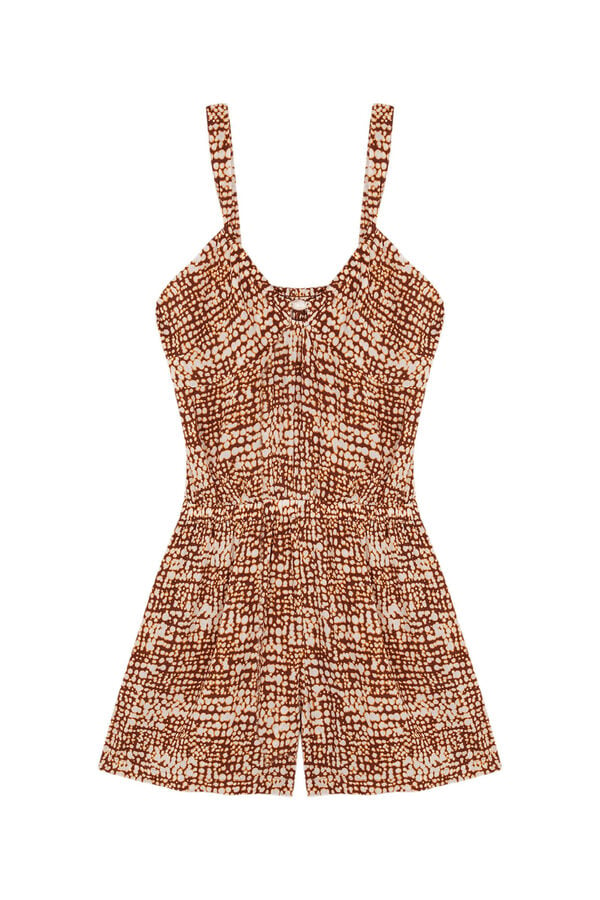 Womensecret Short brown Ecovero ™ print jumpsuit  nude