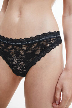 Womensecret Calvin Klein lace thong with trim fekete