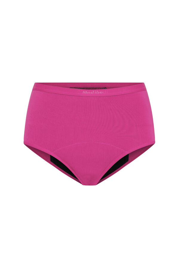 Womensecret Classic Spring Pink bamboo high waist period panties – heavy overnight absorption Rosa