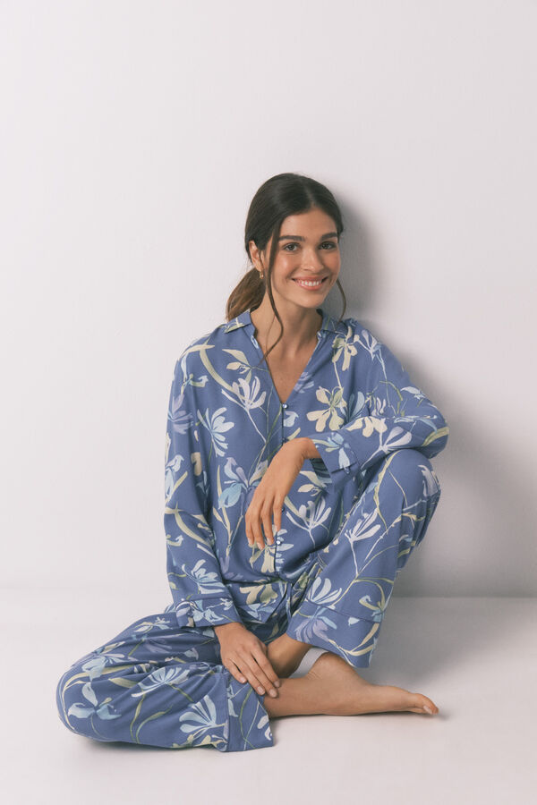 Women'secret Classic pyjamas flower print blue