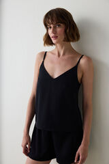 Penti Camiseta sin mangas Fleur Satin negro