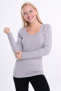 Cotonella Camiseta termal de mujer cuello redondo manga larga