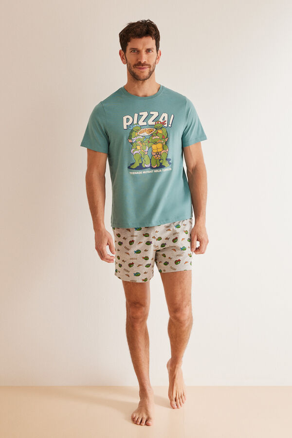 Womensecret Pijama curto homem 100% algodão Tartarugas Ninja verde