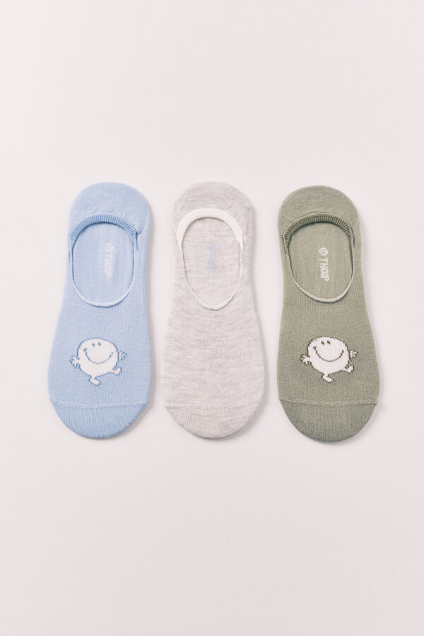 Women'secret Lot de 3 chaussettes invisibles imprim&eacute; Mr.Men imprim&eacute;