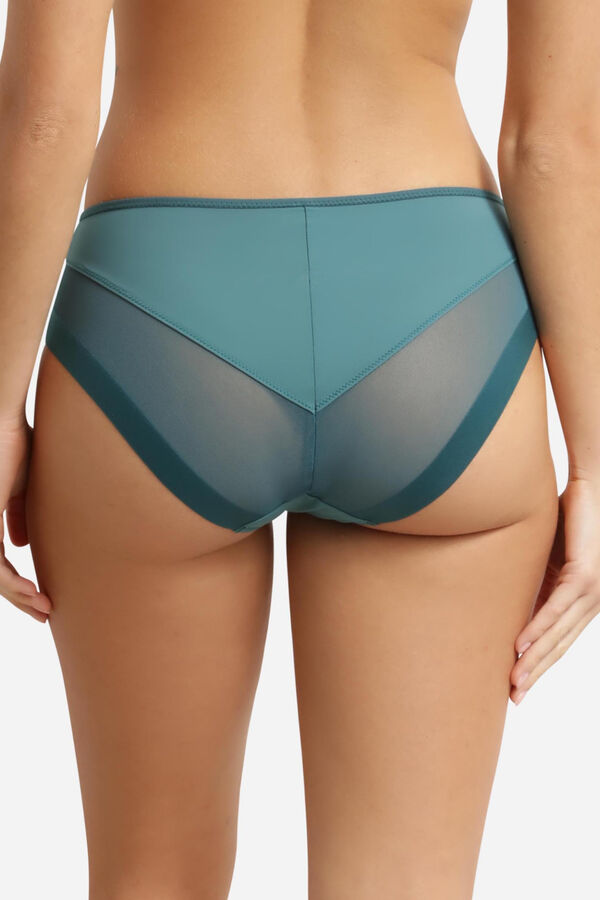 DIM Microfibre and mesh classic panty green
