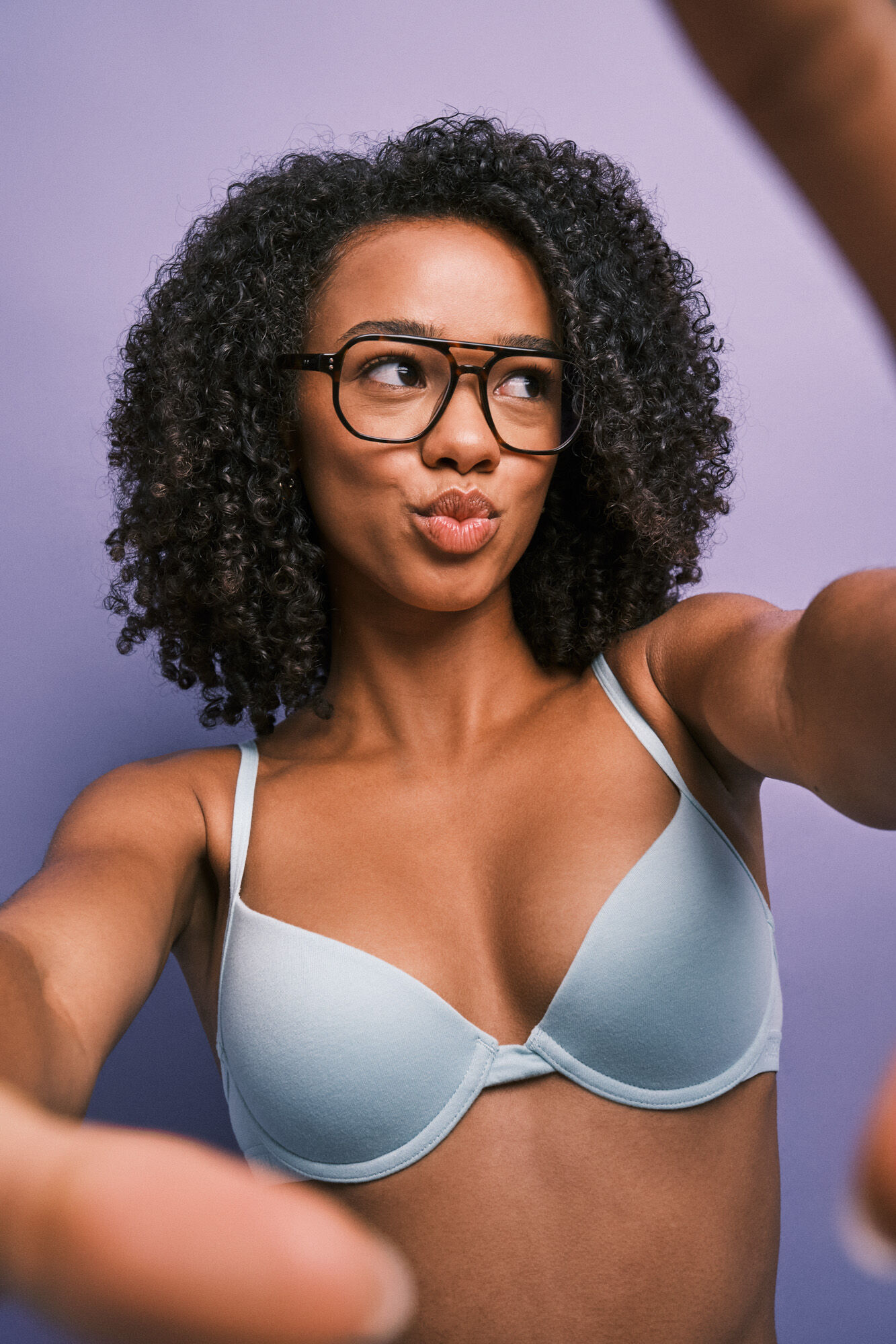 HI&BYE Green cotton push-up bra