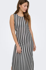 Only Zigzag print long dress white