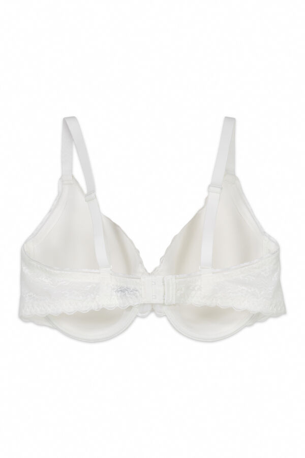 Women'secret White classic padded lace bra BEAUTIFUL beige