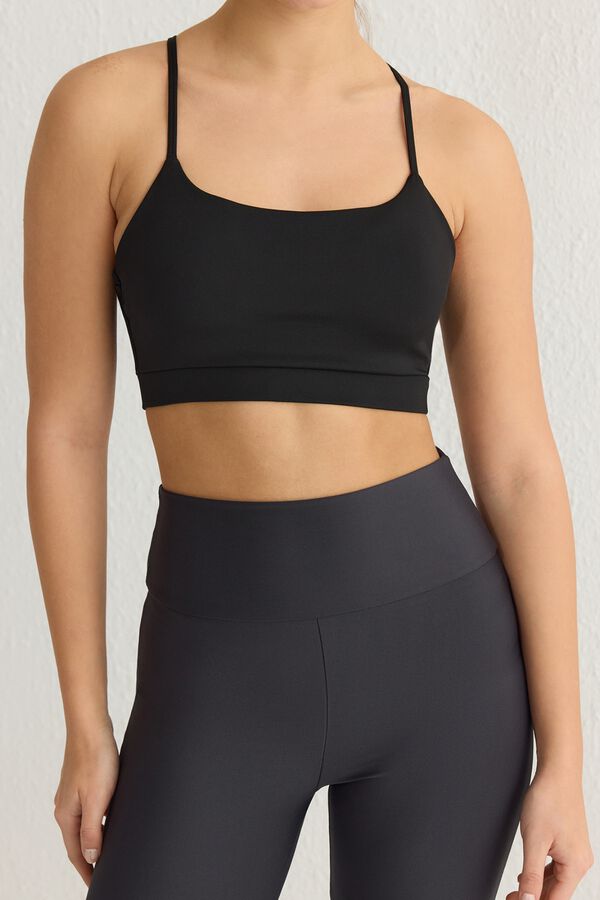 Trendyol Sujetador deportivo espalda cruzada negro