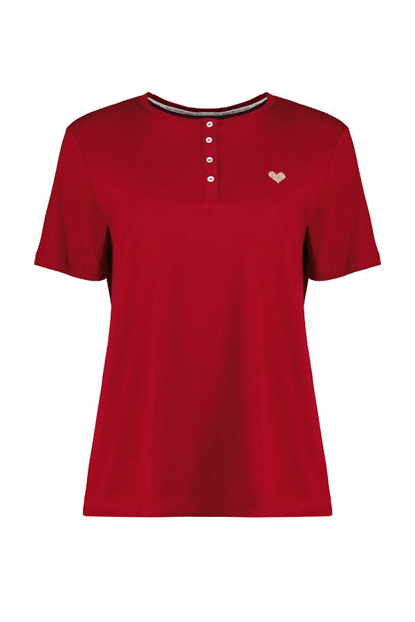 Womensecret T-shirt 100 % coton rouge rouge