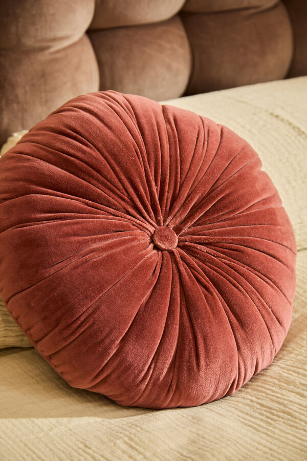 Calma House Velours Kissen aus erdfarbenem Samt Rot