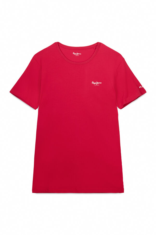 Pepe Jeans Camiseta logo estampado fit slim naranja