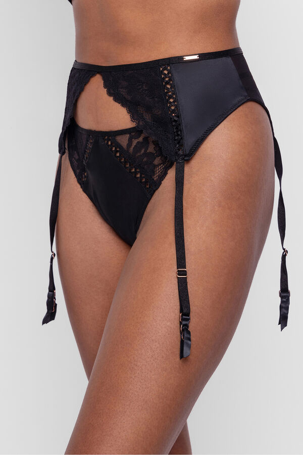 Dorina Cinta-liga de cetim Lyra preto