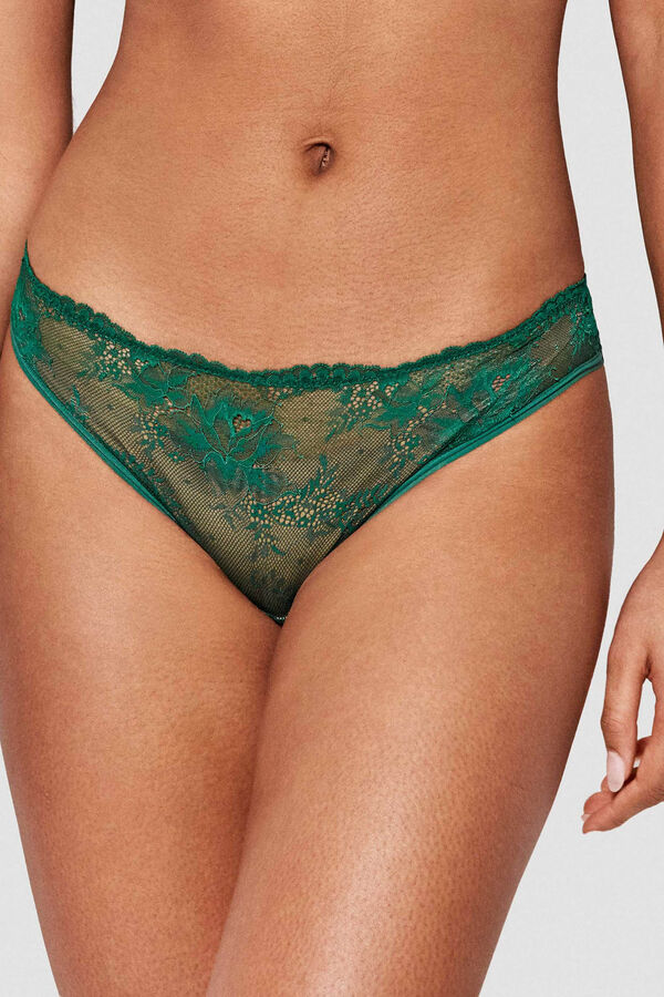 Womensecret Classic lace panty vert