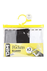 DIM Pack of 3 girls' cotton panties with elastic waistband blanc
