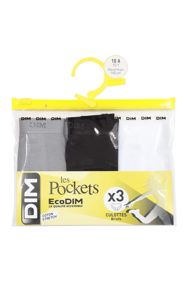 DIM Pack of 3 girls' cotton panties with elastic waistband blanc