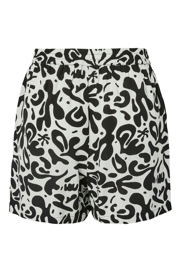 Pieces Bedruckte ECOVERO&trade; Viskose-Shorts Wei&szlig;