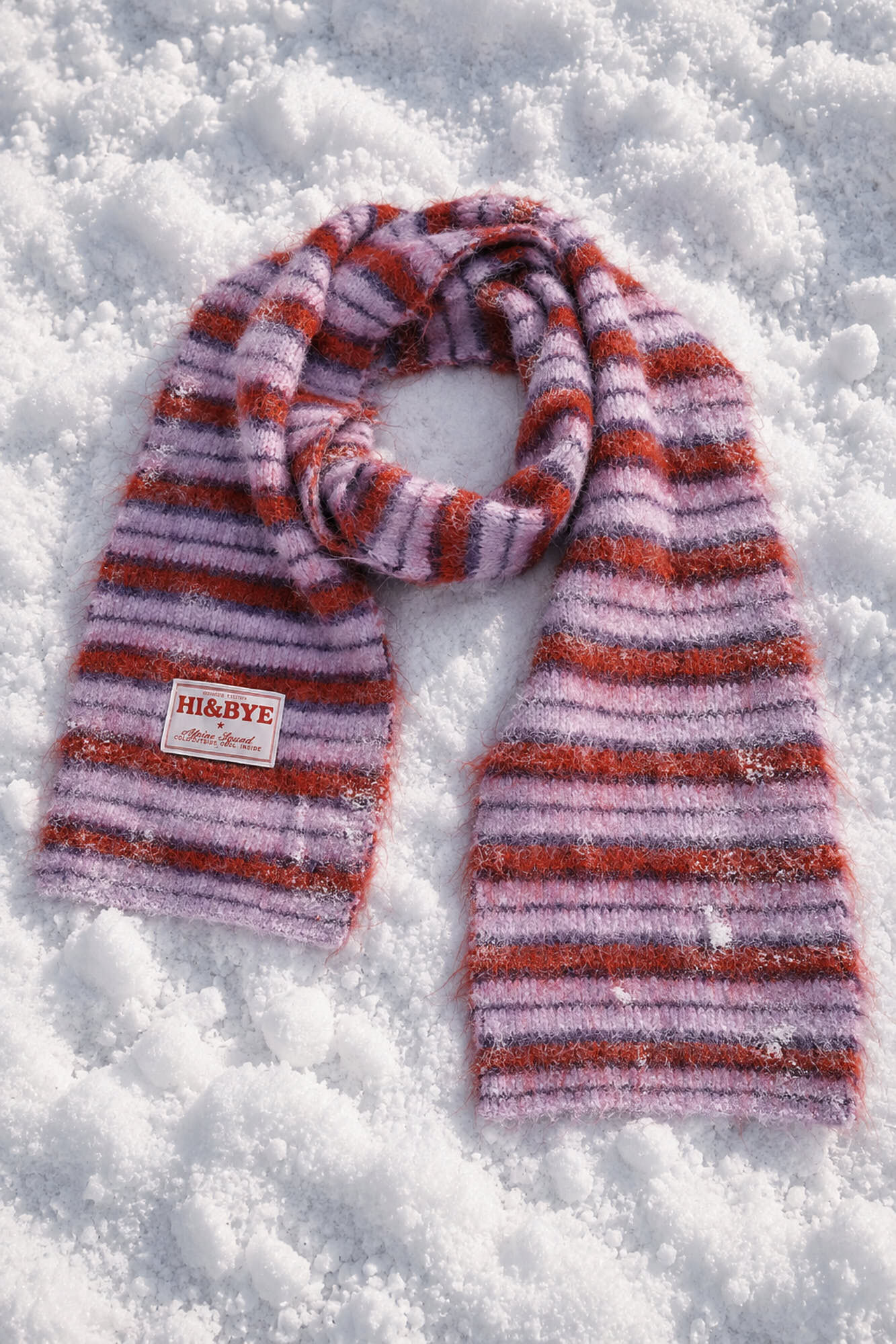 HI&BYE Foulard &agrave; rayures violet