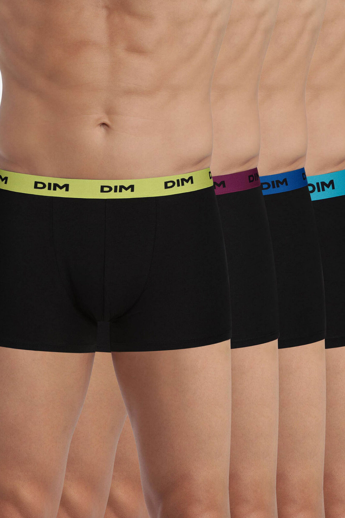 DIM Pack 4 cuatro b&oacute;xers cintura estampada