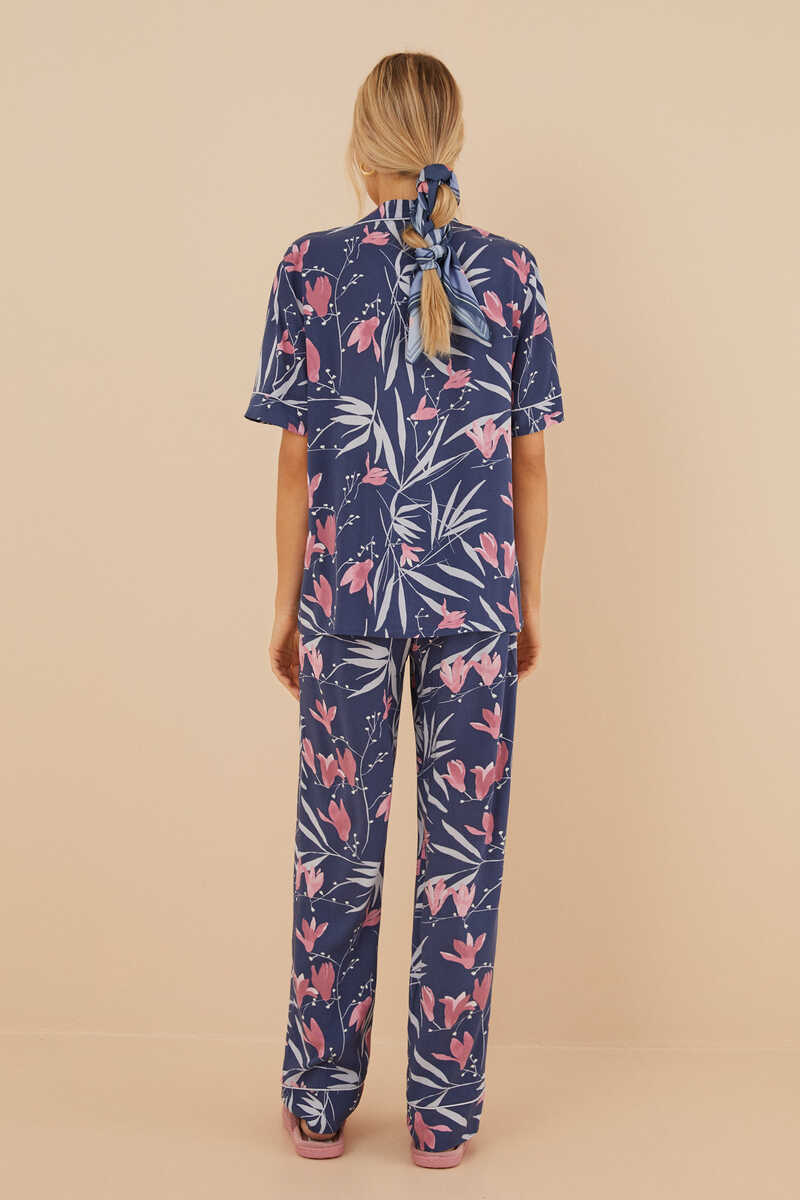 Womensecret Pijama camiseiro com estampado de flores de Moniquilla azul
