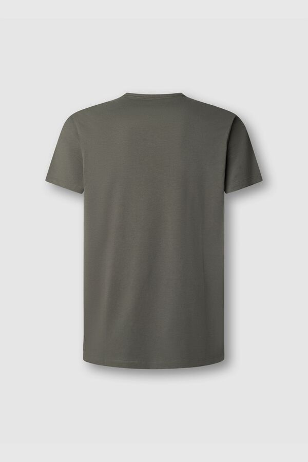 Pepe Jeans Camiseta b&aacute;sica manga corta logo kaki