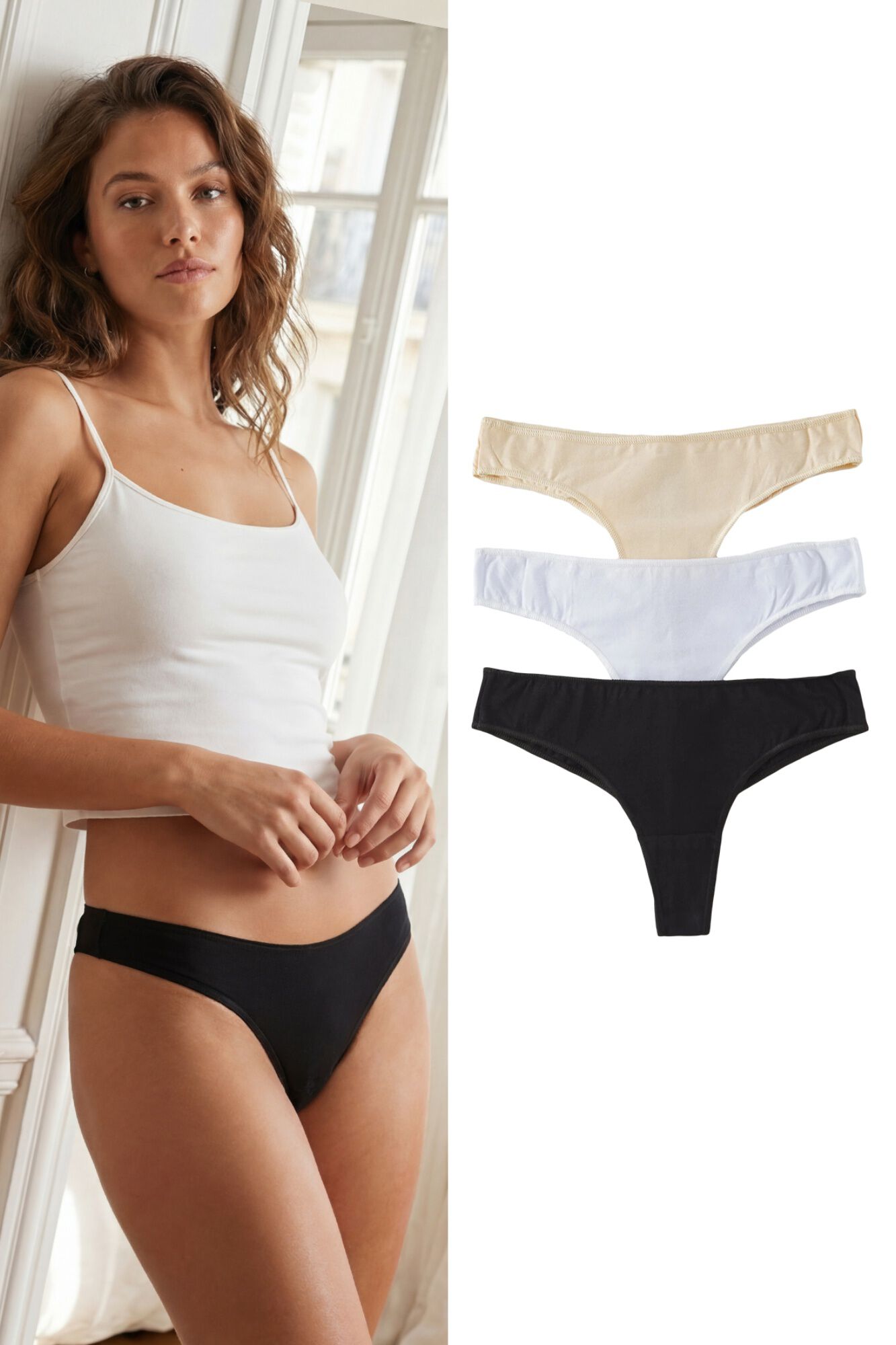 Trendyol Pack de 3 tangas lisos