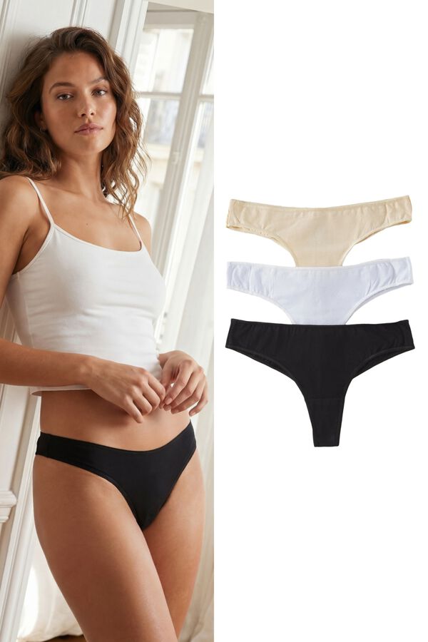 Trendyol Pack de 3 tangas lisos estampado