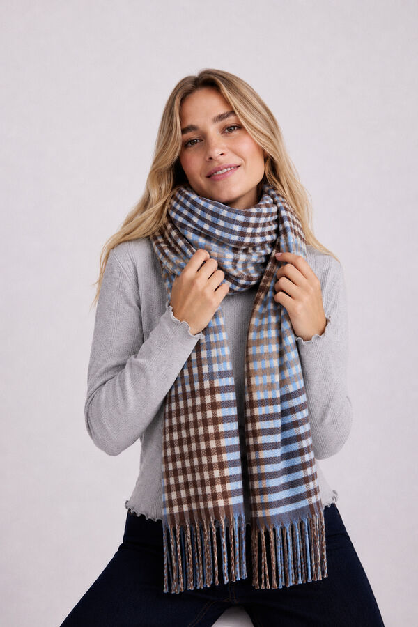 Pieces Long fringed scarf nude