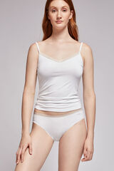 Womensecret Basic panty with lace trim blanc