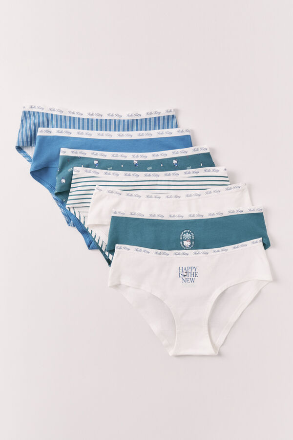 Women'secret Cotton 7-pack printed culotte panties HELLO KITTY printed