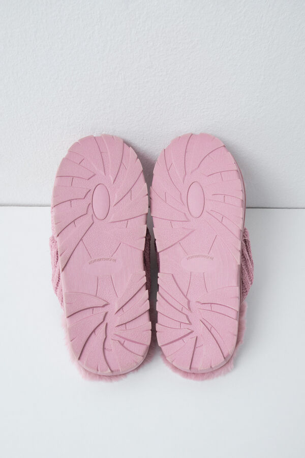 Women'secret Pantoufles en maille rose rose