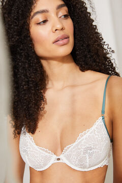 Womensecret PRETTY Classic white lace bra no padding white