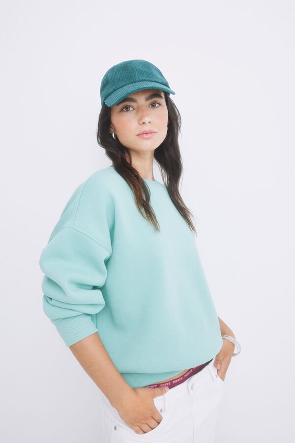 Womensecret Sudadera felpa verde logo verde