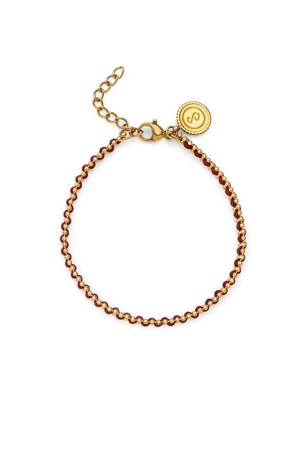 Singularu Armband Morgana Red aus vergoldetem Stahl mit Print