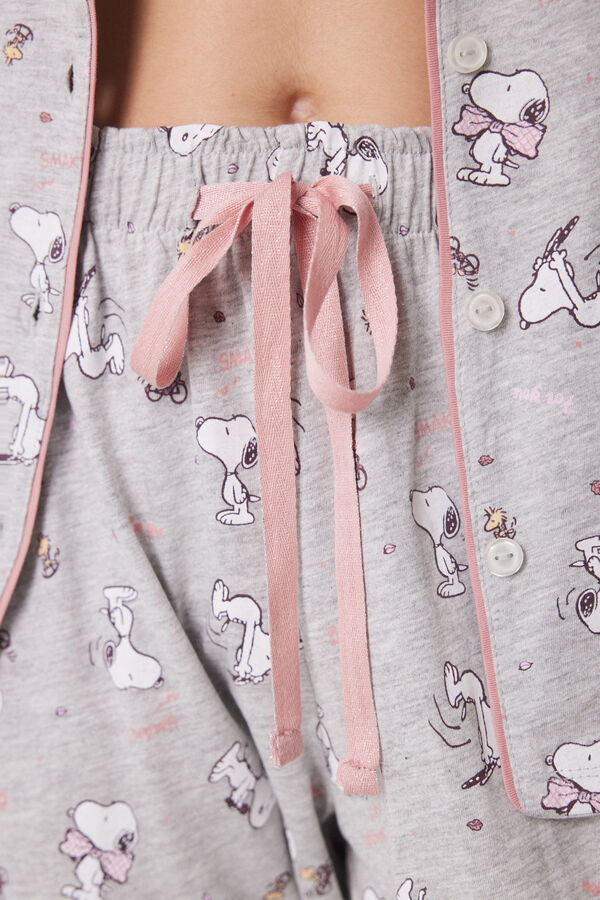 Womensecret Pyjama chemise 100 % coton Snoopy gris