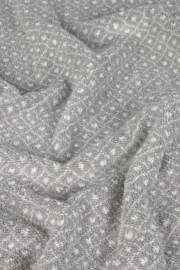 Textura Toalha de algod&atilde;o turco em jacquard cinzento
