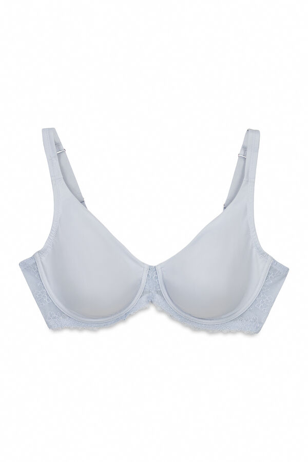 Women'secret Kraljevsko plavi minimizer grudnjak od mikrofibera i čipke Plava