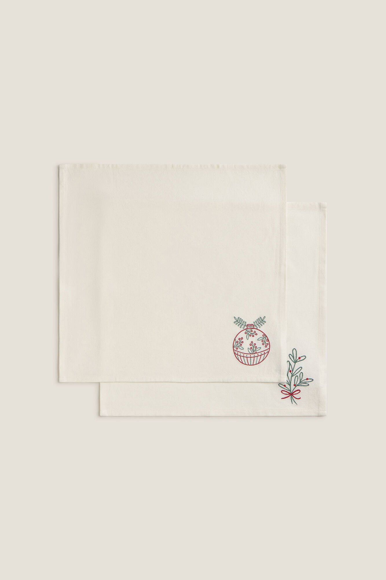 Textura Set aus zwei bestickt Servietten