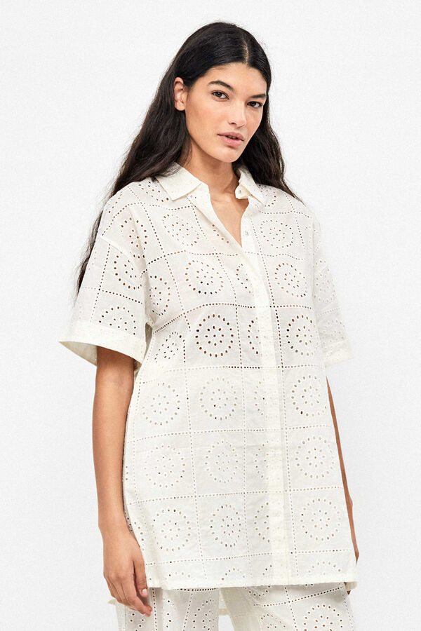 Gisela Camisola 100% algod&oacute;n brocado beige