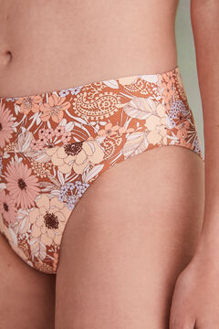 Womensecret Orange floral high leg bikini bottoms brown