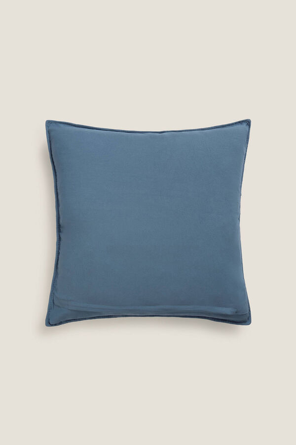 Textura Capa de almofada de microfibra xadrez azul