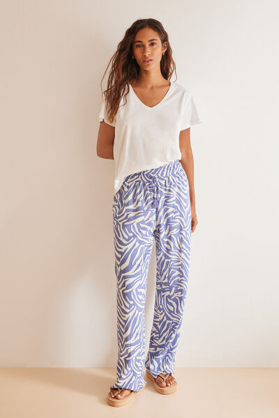 Womensecret Blue zebra print trousers blue