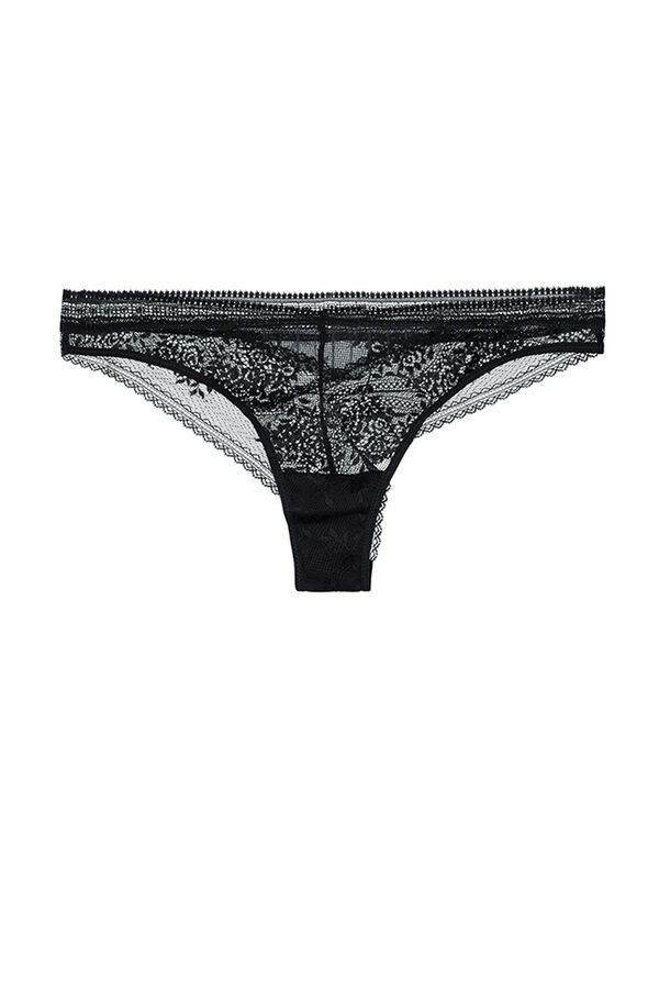 Womensecret Maddie tanga in lace and tulle noir