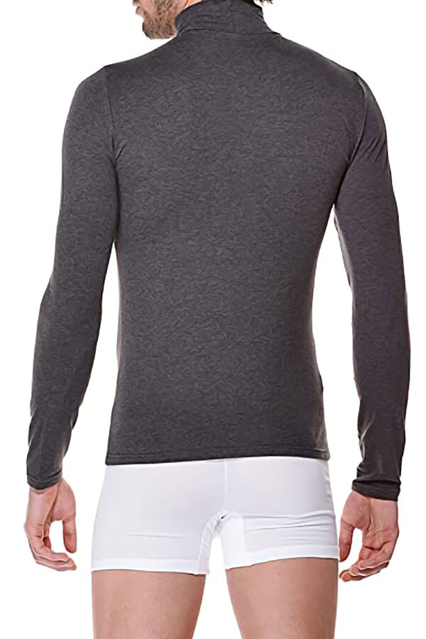 Womensecret T-shirt térmica de homem de gola alta e manga comprida cinzento