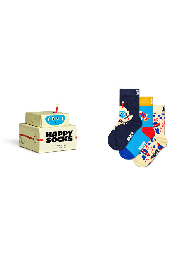 Happy Socks Pack de 3 calcetines unisex Kids Astronaut Gift Set estampado