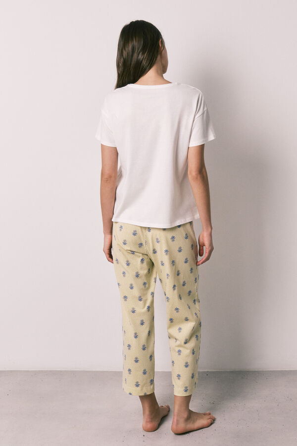 Women'secret White cotton capri pyjamas beige