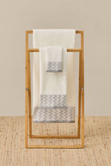 Textura Toalla rizo zigzag blanco