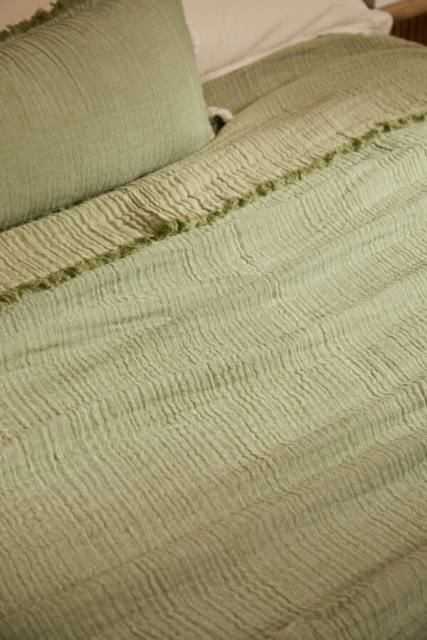 Calma House Colcha de musselina de algod&atilde;o verde verde