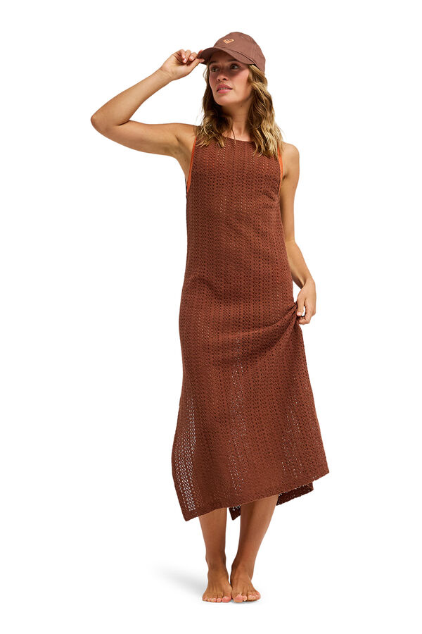 Roxy Crochet long beach dress nude